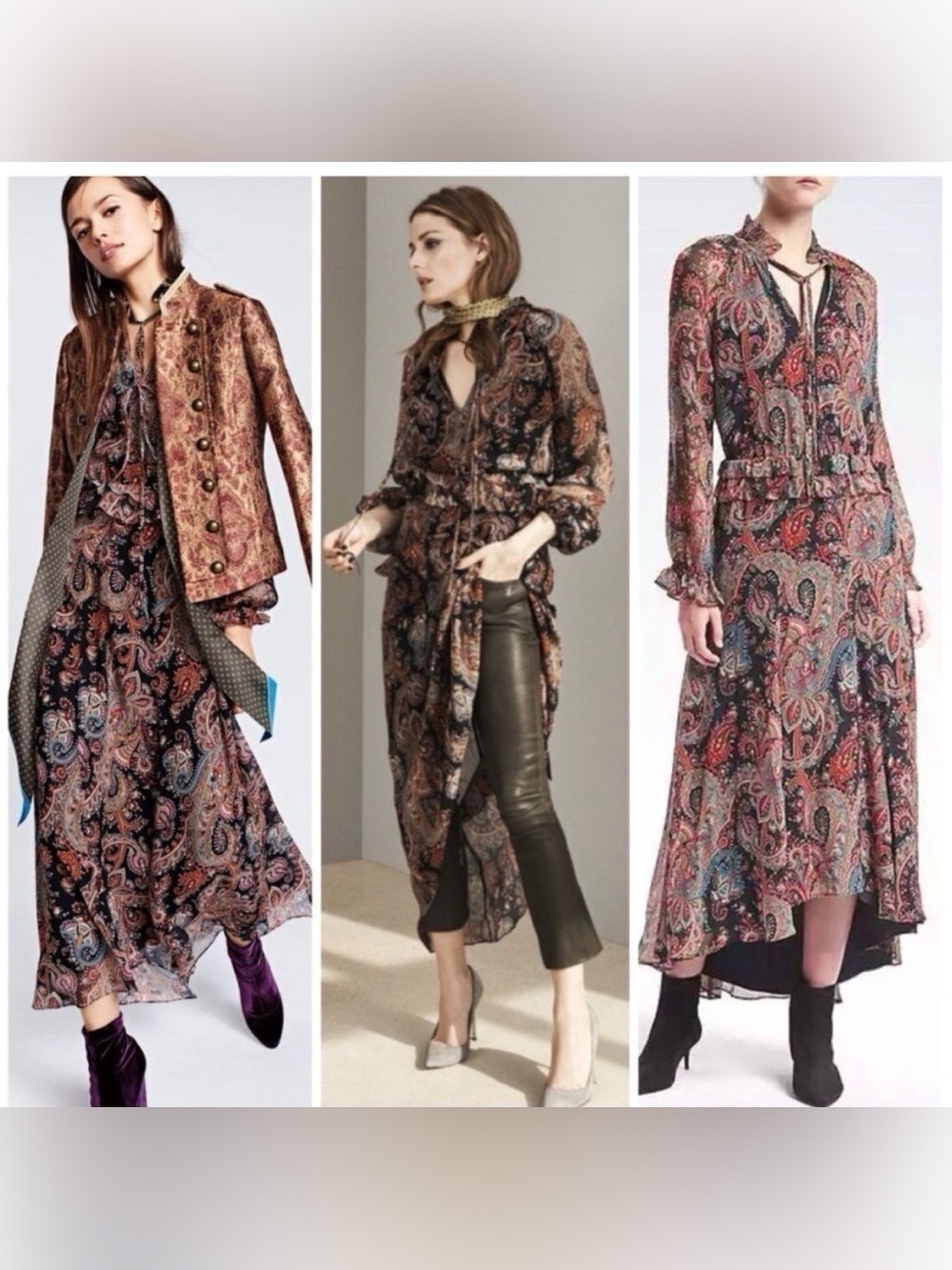 Silk Boho Midi Dress Banana Republic